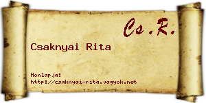Csaknyai Rita névjegykártya
