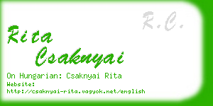 rita csaknyai business card